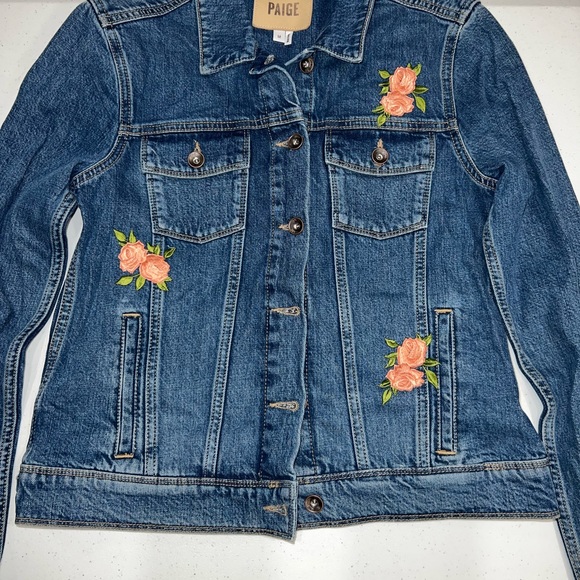 PAIGE
Rowan Embroidered Denim Jacket In Rosemont Patch - Picture 4 of 16